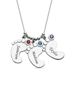 Collier de pieds de bébé personnalisé mère & #039; collier