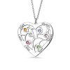 Collana albero genealogico a cuore con pietre di nascita