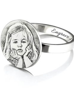 Personalisiertes Foto-graviertes Ring-Gedenkgeschenk für neue Mutter