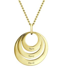 Collar de tres discos con baño de oro