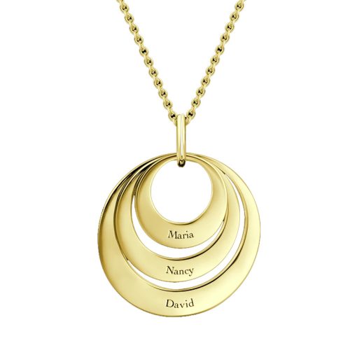 Collar de tres discos con baño de oro