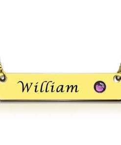 Collier avec barre de naissance et plaqué or 18 carats