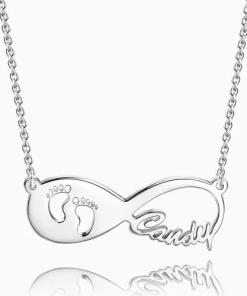 Collar con nombre de infinito Baby Footprint