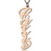 Collana con nome stile Carrie verticale personalizzata in oro rosa