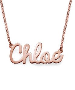 Collana con nome corsivo in placcatura in oro rosa