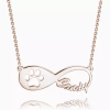 Collier Nom Infini Patte de Chien Plaqué Or Rose