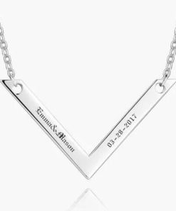 Collana con barra incisa in argento