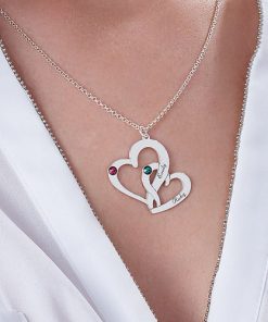 Collana con due cuori incisi