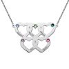 Collana a cinque cuori incisa con pietre di nascita