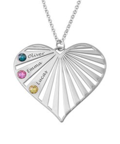 Collier famille avec pierres de naissance