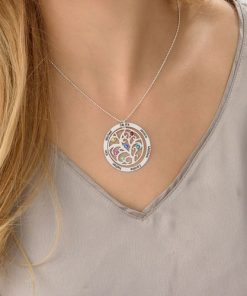 Collier Pierre de naissance Arbre généalogique en argent sterling
