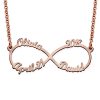Collier Infinity 4 noms avec placage en or rose