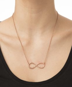 Collar Infinity 4 Names con baño de oro rosa