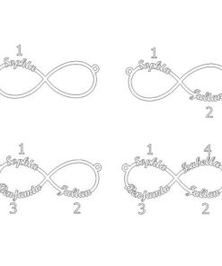 Collar Infinity 4 Names con baño de oro rosa
