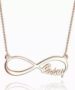 Nombre Infinito Collar Chapado En Oro Rosa Plata