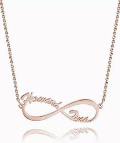Collar con nombre infinito chapado en oro rosa