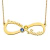 Personalisierte Unendlichkeit 2 Namen Birthstone Halskette in Gold