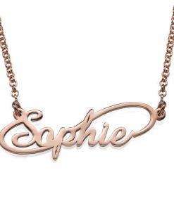 Collana con nome stile Infinity - Placcato in oro rosa