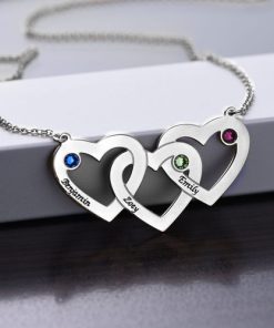 Collana con cuori intrecciati e pietre di nascita