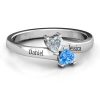 Anello a cuore gemello rovesciato