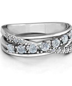 Crossover Accent Multi Band Ring