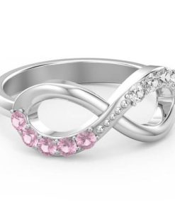 Anello con accento infinito Birthstone