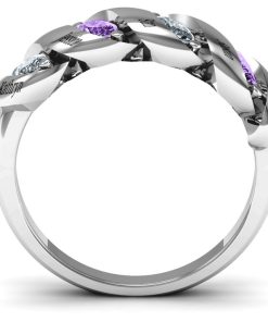 Anello a righe marquise a spirale