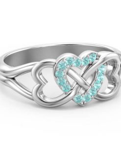 Anello infinito a triplo cuore