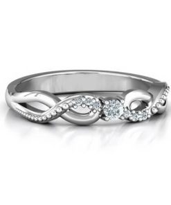 Anello solitario Sparkle classico con cinturino Infinity accentato