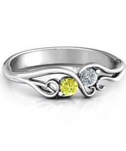 Anello con pietra di nascita Swirl of Style