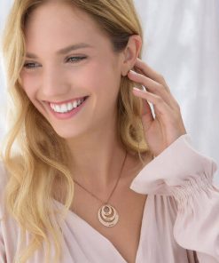 Collar de tres discos con baño de oro rosa