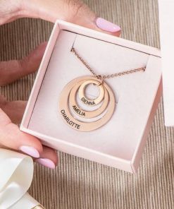 Collar de tres discos con baño de oro rosa