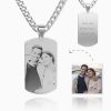 Collar de etiqueta con foto grabada para hombre con acero inoxidable grabado