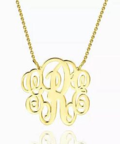Collana fantasia monogramma placcata oro