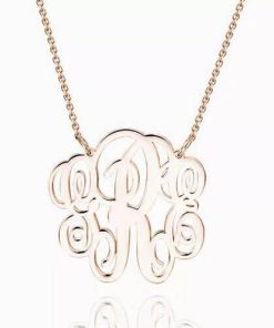 Collana fantasia monogramma placcata oro rosa