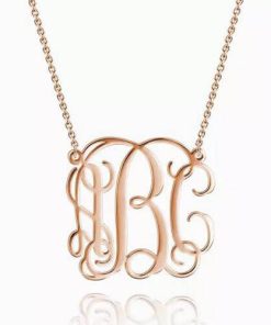 Collana grande monogramma placcata oro rosa