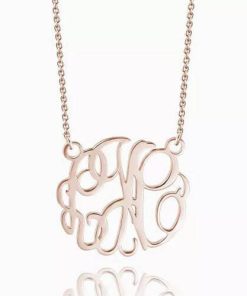 Collana monogramma placcata oro rosa