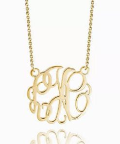 Collana monogramma placcata oro 14k