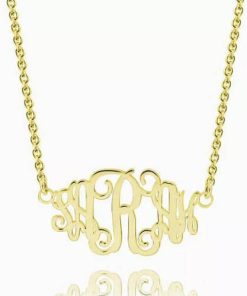 Collana monogramma celebrità placcata oro 14 carati