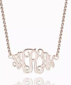Collana monogramma celebrità placcata oro rosa