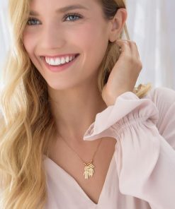 Collier de Mère avec Breloques Enfants Plaqué Or 14K