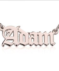Collana con nome inglese antico placcato oro rosa