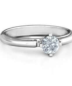 Bague ronde Ski Tip Solitaire