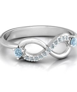 Anello di accento infinito a doppia pietra
