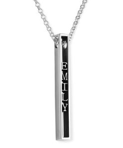 Collana con barra 3D personalizzata in argento sterling