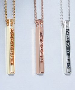 Collana con barra 3D personalizzata in argento sterling