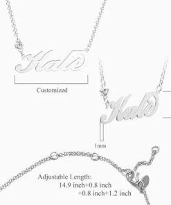 Collana con nome Birthstone personalizzata in argento