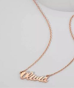 Personalisierte CZ Name Halskette Roségold