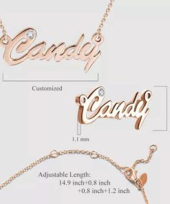 Personalisierte CZ Name Halskette Roségold