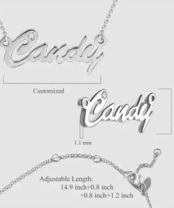 Collana con nome cz personalizzato